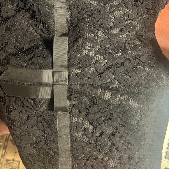 NWOT Vtg Lane Bryant Womens Sz 22 Corset Top Y2K lace overlay black coquette - Picture 6 of 8